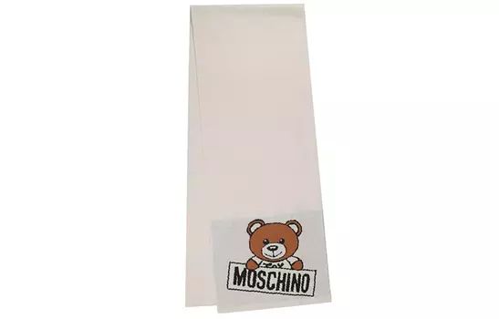 MOSCHINO Трикотажный шарф унисекс, Белый