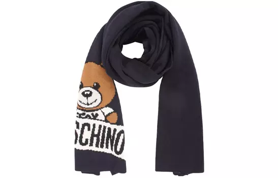 MOSCHINO Трикотажный шарф унисекс, Военно-морской
