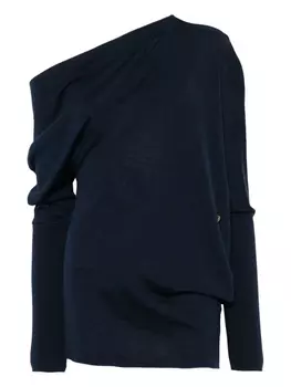 Moschino трикотажный топ с открытыми плечами, синий