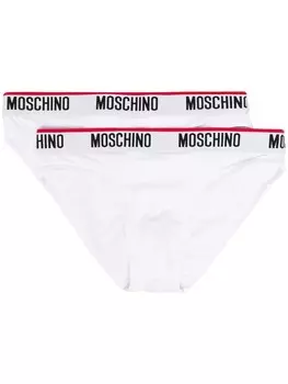 Moschino трусы-брифы с логотипом, белый