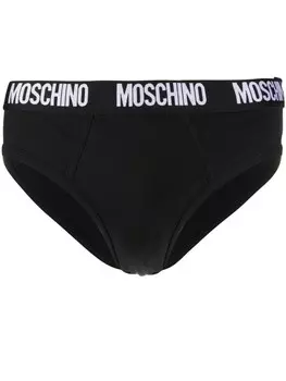 Moschino трусы-брифы с логотипом, черный