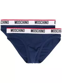Moschino трусы-брифы с логотипом, синий