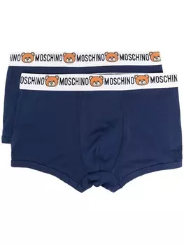 Moschino трусы-брифы с логотипом, синий
