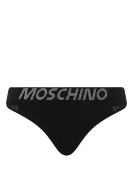 Moschino трусы-брифы с сетчатыми вставками и логотипом, черный