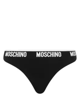 Moschino трусы-стринги с логотипом, черный