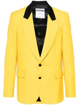 Moschino твиловый однобортный пиджак, желтый