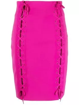 Moschino юбка-карандаш с завязками, розовый
