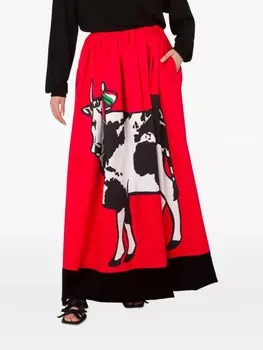Moschino юбка макси с графичным принтом, красный