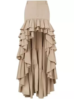 Moschino юбка макси с оборками, нейтральный