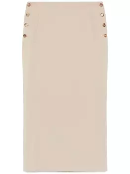 Moschino юбка миди из вирджинской шерсти, нейтральный цвет