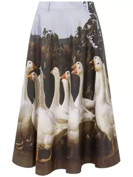 Moschino юбка миди с графичным принтом, серый