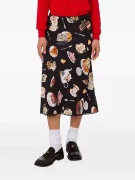 Moschino юбка миди с принтом, черный