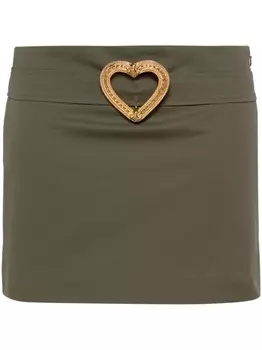 Moschino юбка мини с пряжкой Heart, зеленый