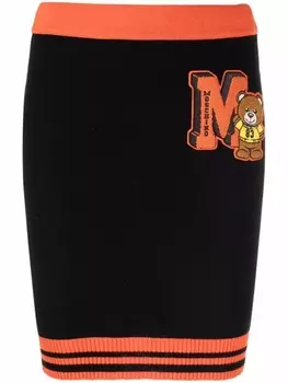 Moschino юбка с логотипом, черный