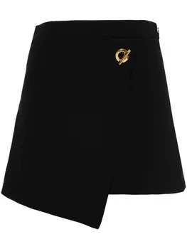 Moschino юбка-шорты с логотипом, черный