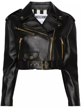 Moschino укороченная байкерская куртка, черный