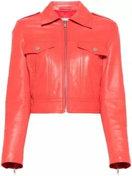 Moschino укороченная байкерская куртка, красный