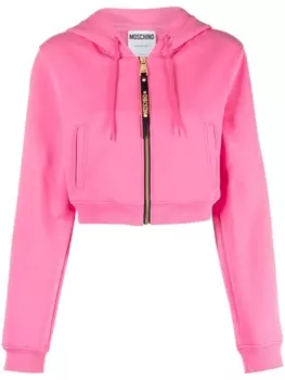 Moschino укороченное худи с логотипом, розовый
