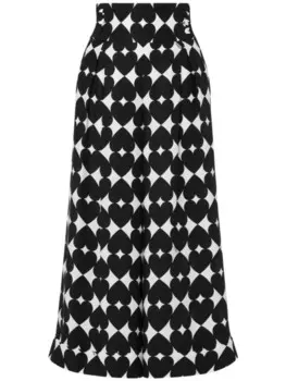 Moschino укороченные брюки с геометричным принтом, черный