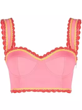 Moschino укороченный топ-бюстье, розовый