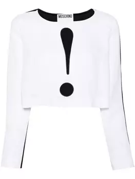 Moschino укороченный топ с графичным принтом, белый