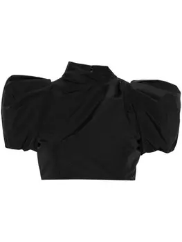 Moschino укороченный топ с рукавами-фонариками, черный