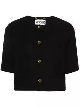 Moschino укороченный жакет из букле, черный