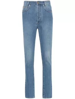 Moschino узкие джинсы с завышенной талией, синий