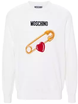 Moschino узорчатый свитер с интарсией, нейтральный цвет