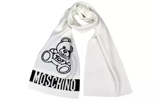 MOSCHINO Вязаный шарф унисекс белые