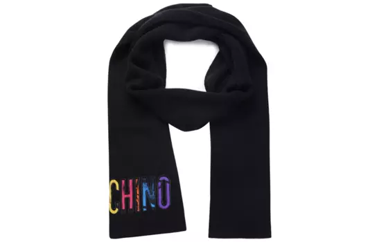MOSCHINO Вязаный шарф унисекс черный