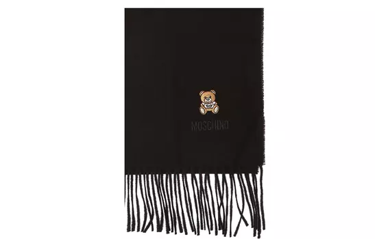 MOSCHINO Вязаный шарф унисекс черный
