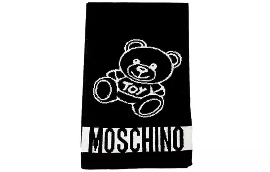 MOSCHINO Вязаный шарф унисекс черный