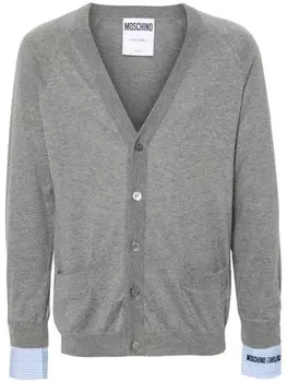Moschino вязаный кардиган с многослойными деталями, серый
