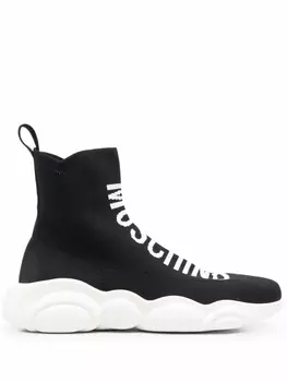 Moschino высокие кроссовки с логотипом, черный