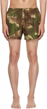 Moschino Зеленые шорты для плавания с графическим рисунком
