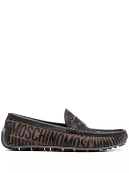 Moschino жаккардовые пенни-лоферы, коричневый
