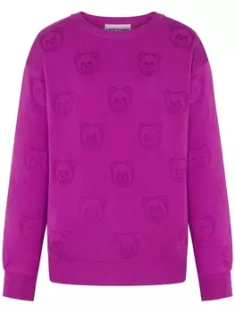 Moschino жаккардовый джемпер Teddy Bear, фиолетовый