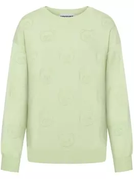 Moschino жаккардовый джемпер Teddy Bear, зеленый