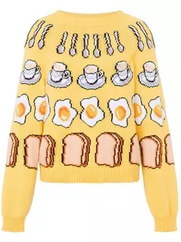 Moschino жаккардовый свитер, желтый