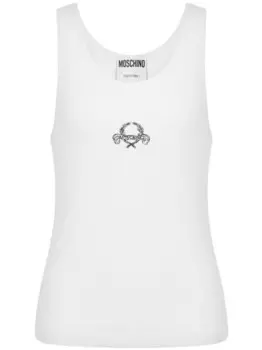 Moschino жилет с вышитым логотипом, белый