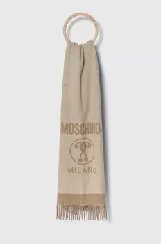 Москино - Шарф Moschino, коричневый