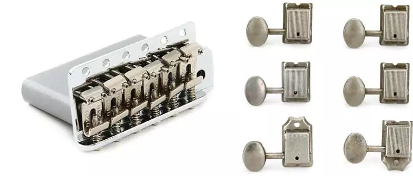 Мост Fender American Vintage Strat Tremolo в сборе - хромированный комплект с набором инструментов для настройки гитары Fender Road Worn - Никель, изношенный в дороге 0992049000=1 0997201000=1