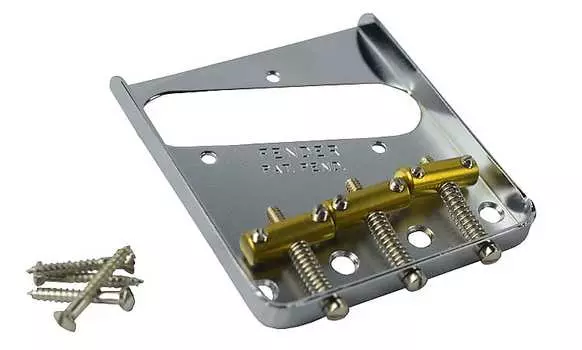 Мост Fender American Vintage Tele с 3 седлами в сборе American Vintage Tele 3-Saddle Bridge Assembly