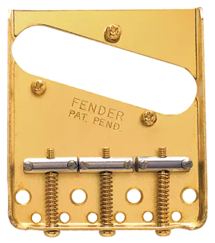 Мост Fender Telecaster Tele Vintage с 3 седлами, золотой, 0990806200 099-0806-200 Fender Gold Vintage Tele Bridge Assembly