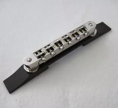 Мост Gretsch 0485CA из никеля AOM в сборе с основанием из черного дерева 0060884000 0485CA Nickel AOM Bridge Ebony Base 006-0884-000