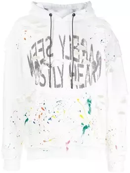 Mostly Heard Rarely Seen худи с эффектом разбрызганной краски, белый