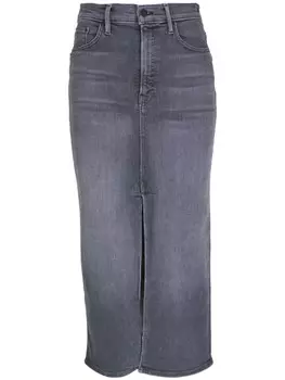 MOTHER джинсовая юбка миди, серый