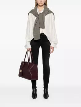 MOTHER джинсы скинни Looker с завышенной талией, черный