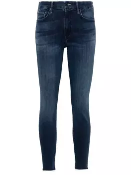 MOTHER джинсы скинни The Looker Ankle Fray, синий